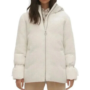 Noize Minka Cozy Puffer Coat in Ivory Tweed